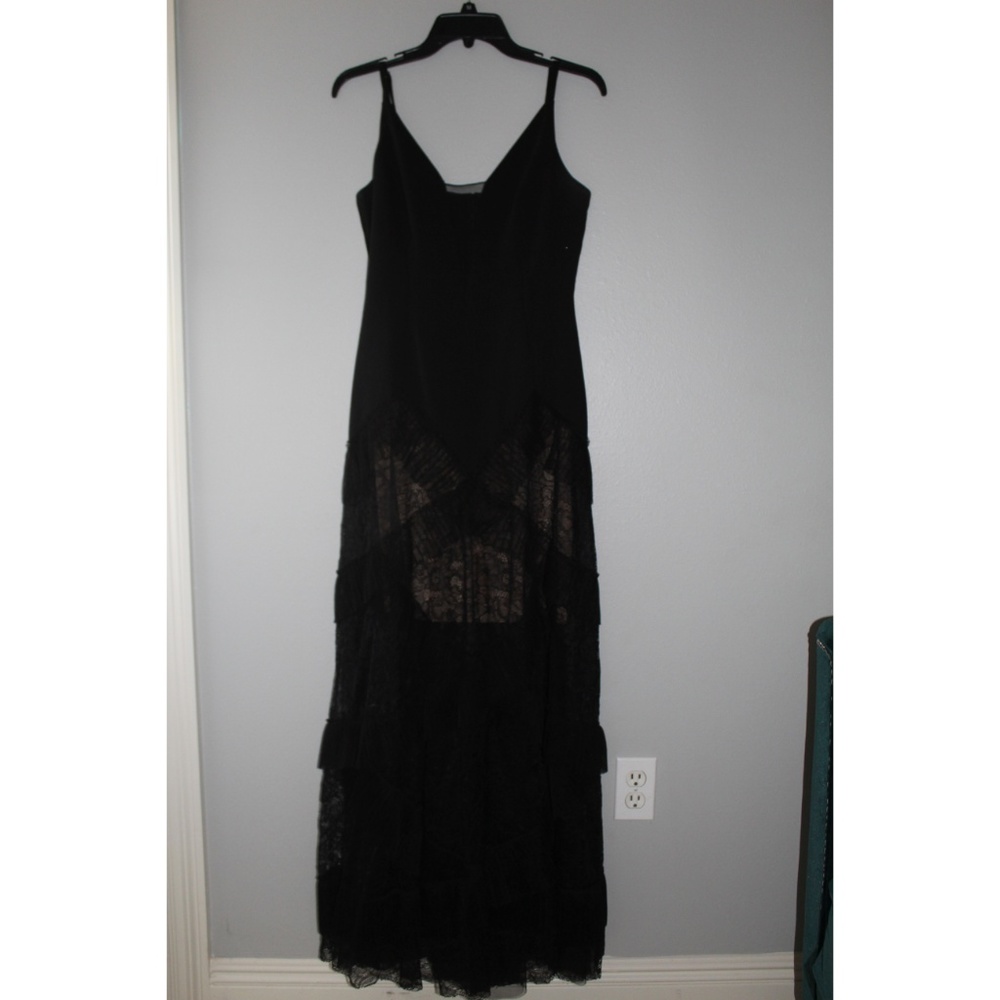 BCBGMaxAzria Black Lace and Mesh Prom Gown - Picture 6 of 6